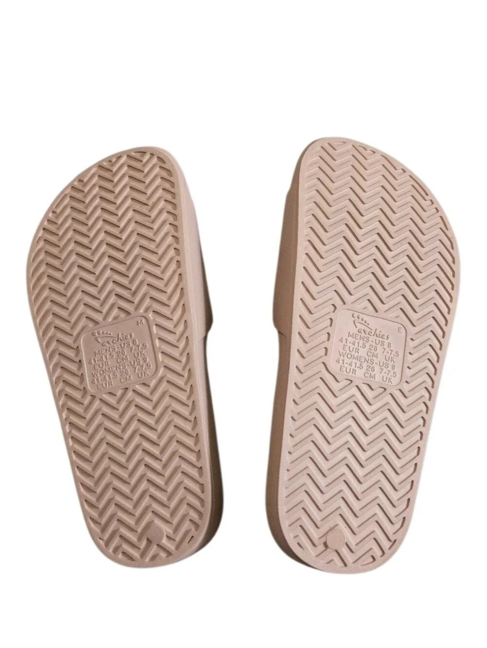 Archies Tan Slide Sandals Unisex Men's 8 / Women's 9 Neutral Medium Beige